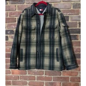Tommy Hilfiger plaid wool fleece line jacket sz XL